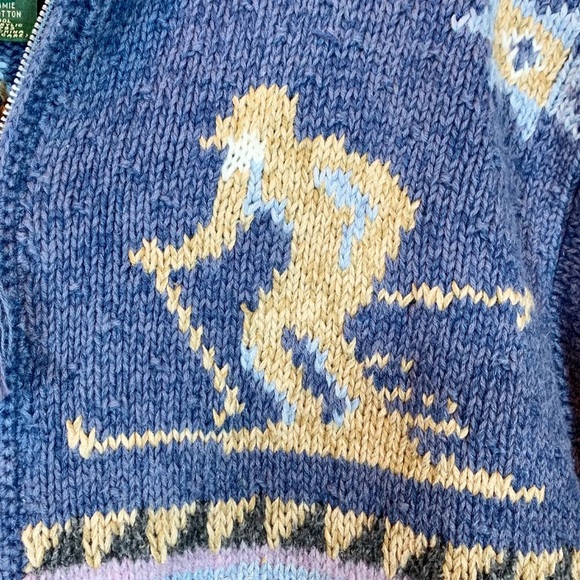 Vtg Bushwacker Zip Up Fair Isle Ski Cardigan Sweater Icelandic Nordic Sz M - Picture 9 of 12